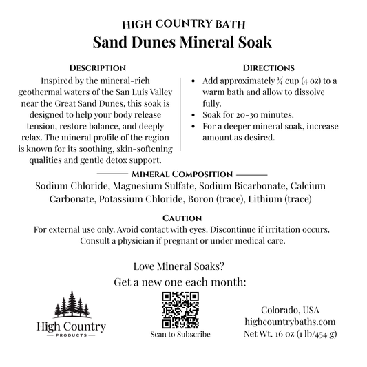 San Luis Valley Mineral Bath Soak