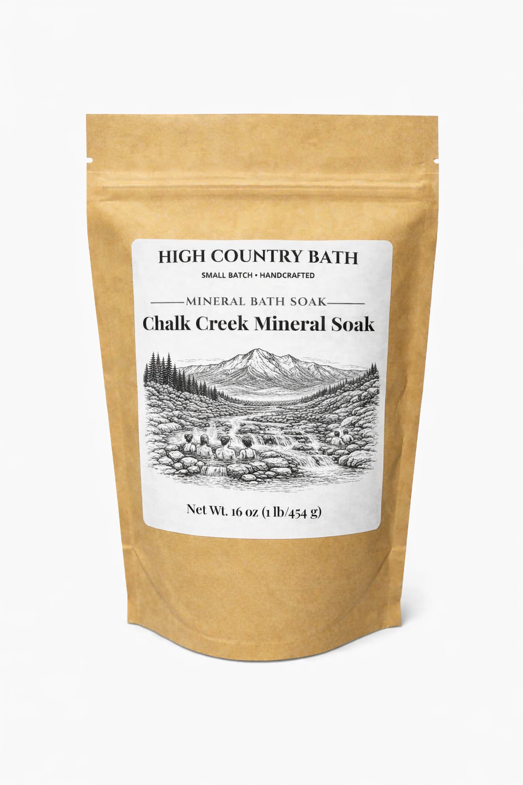 Chalk Creek Mineral Bath Soak – Natural Mountain Mineral Blend – Colorado Hot Springs Inspired (16 oz)