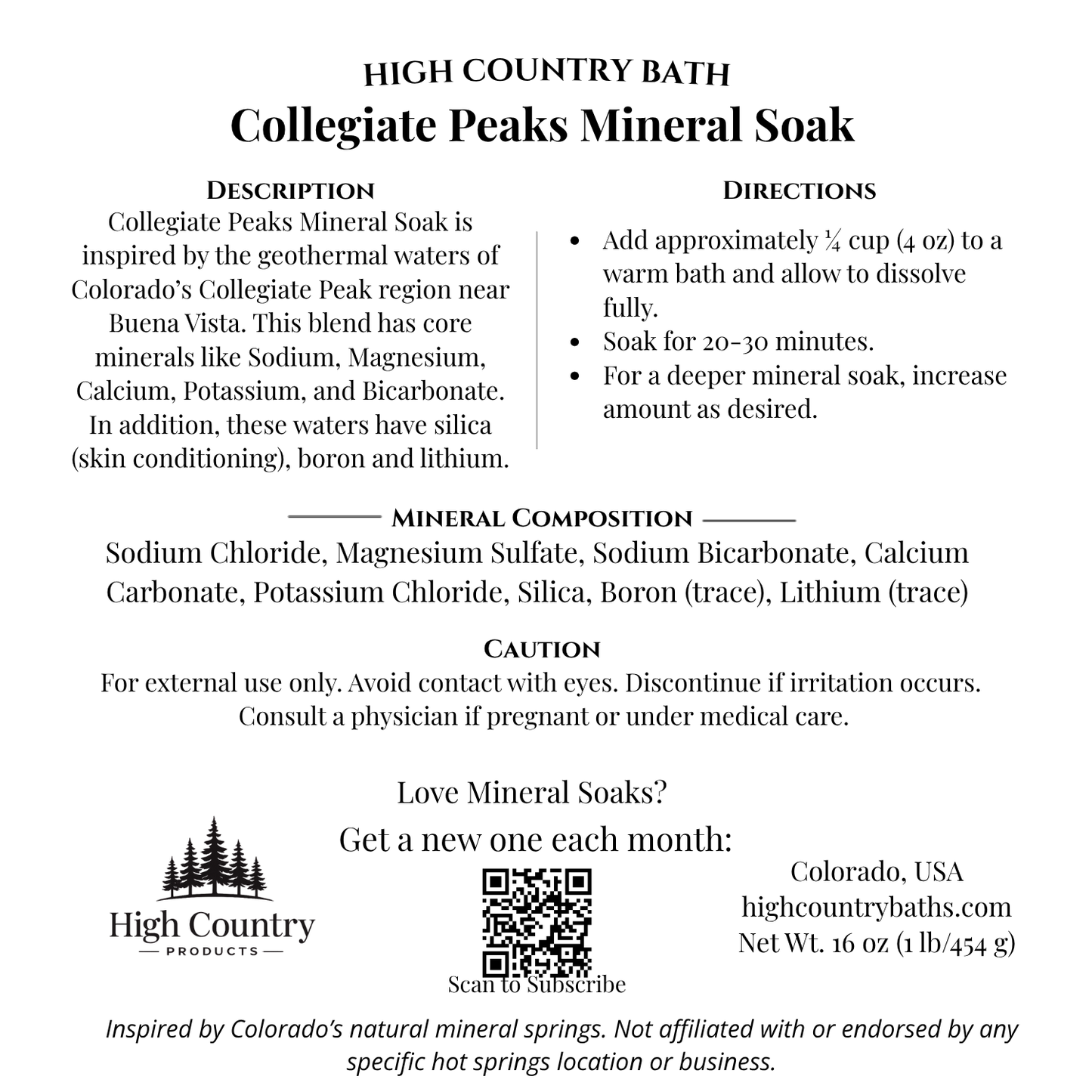 Collegiate Peaks Hot Springs Soak - Colorado Mineral Spa Gift