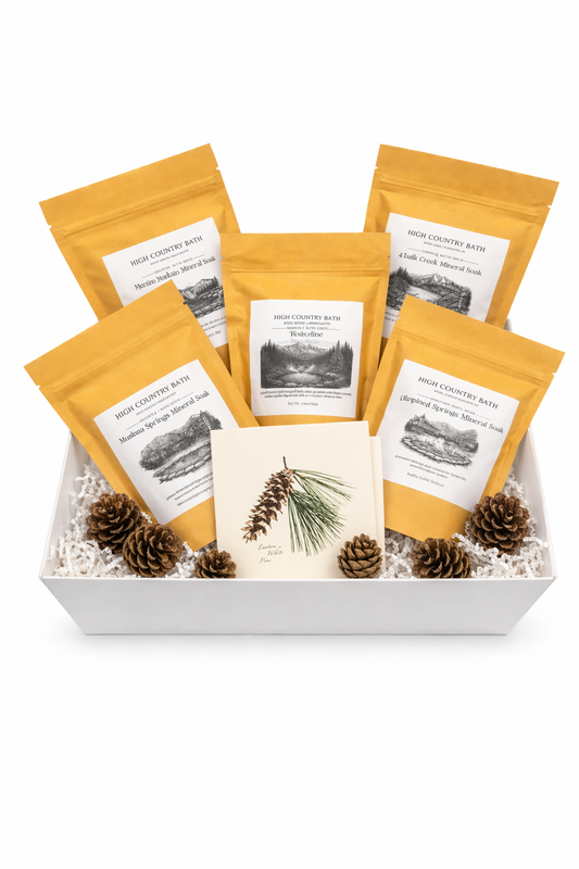 Colorado Hot Springs Collection #1 – 5 Mineral Bath Soaks – Relaxation & Self Care Gift Set