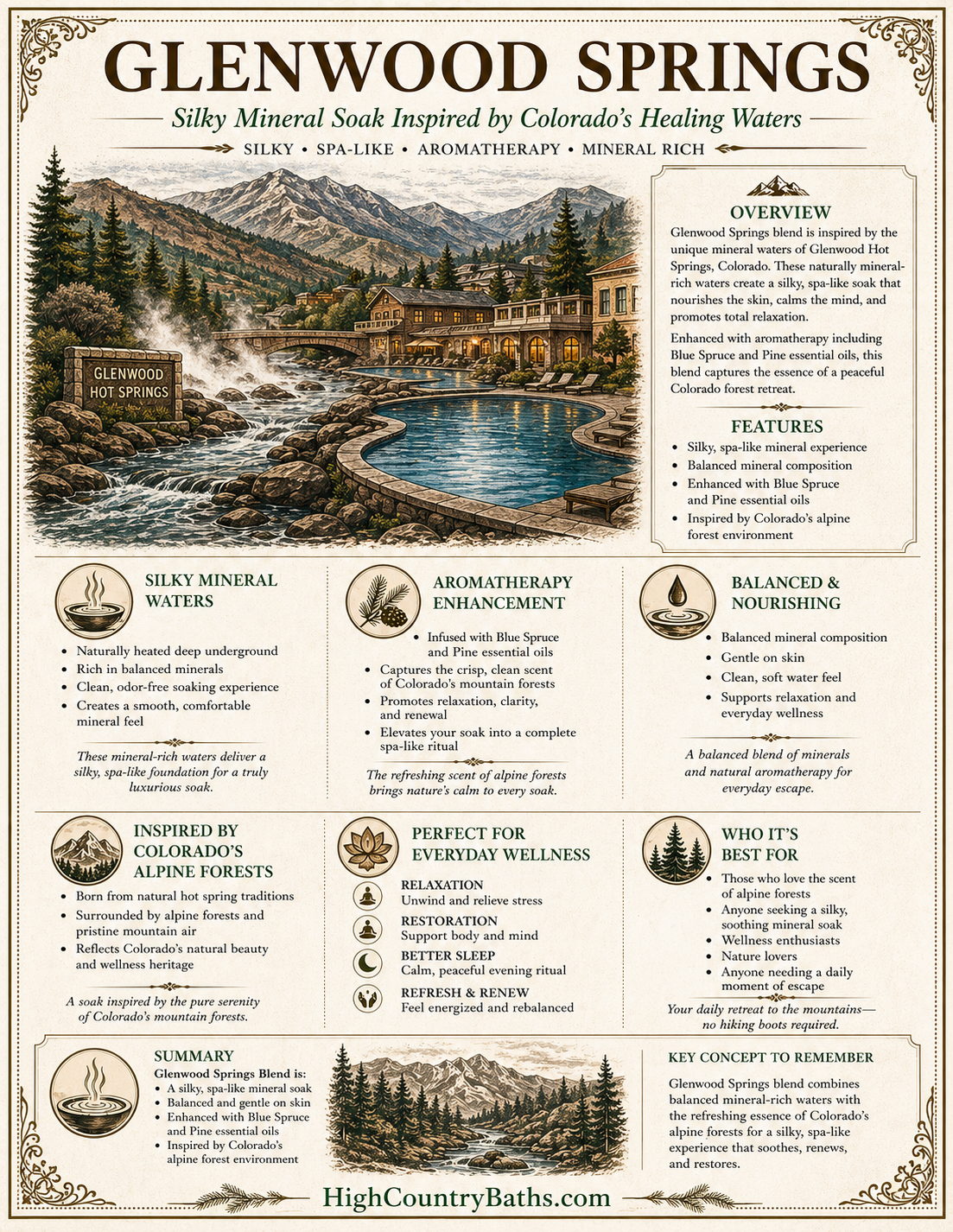 Glenwood Springs Mineral Bath Soak - Alkaline Detox & Skin Softening – Colorado Hot Springs Inspired (16 oz)