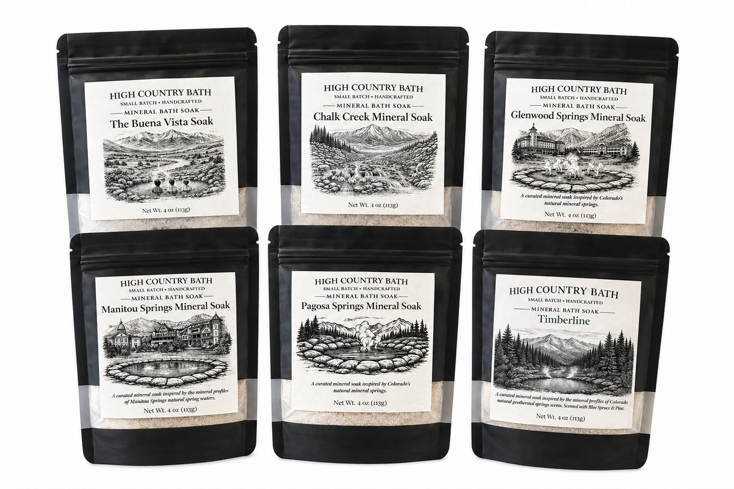 Colorado Hot Springs Bath Soak Sampler - Individual Size Sample Pack