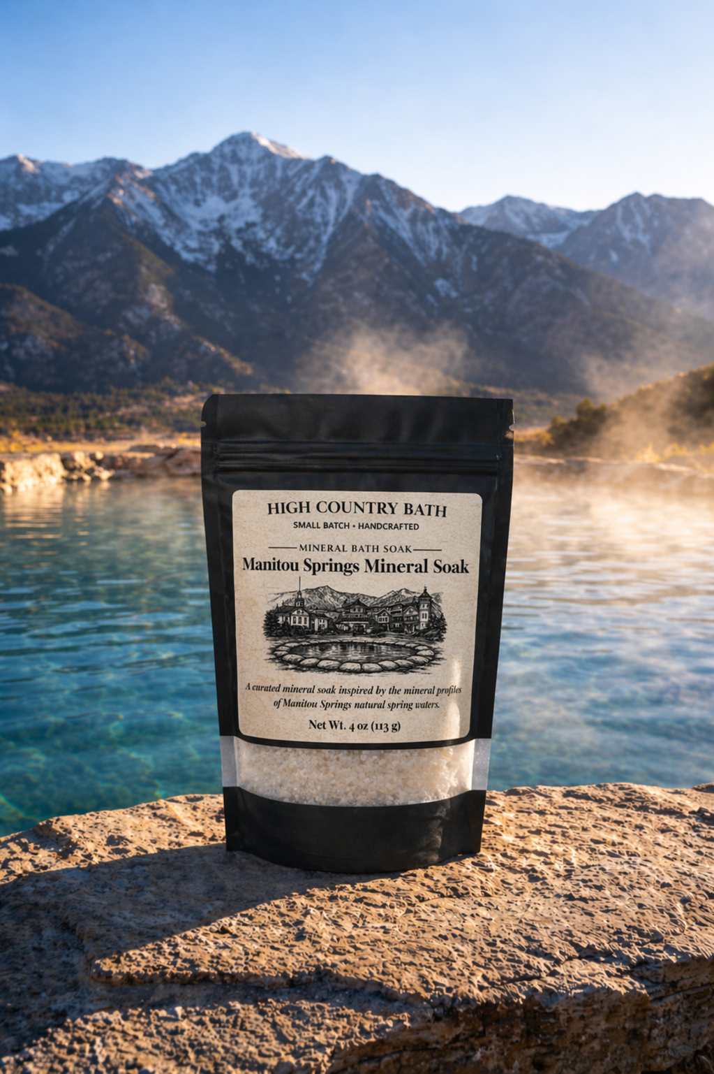 Manitou Springs Mineral Bath Soak – Alkaline Single Bath Soak – Colorado Travel Gift (4 oz)